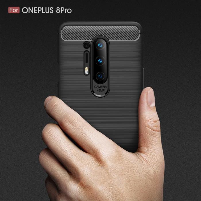 A-One Brand - Carbon Fibre Skal OnePlus 8 Pro - Svart