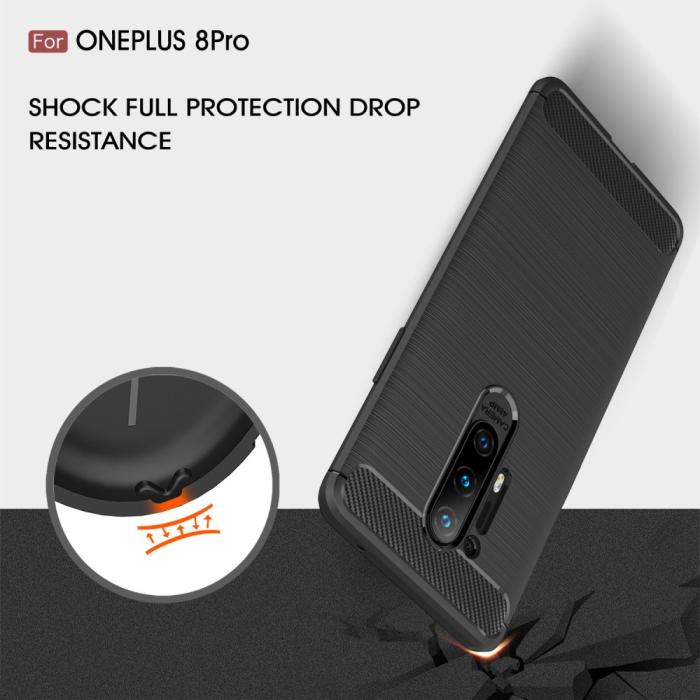 A-One Brand - Carbon Fibre Skal OnePlus 8 Pro - Svart