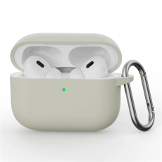 A-One Brand - Airpods Pro 3 Skal Silikon med Karbinhake - Antique Vit