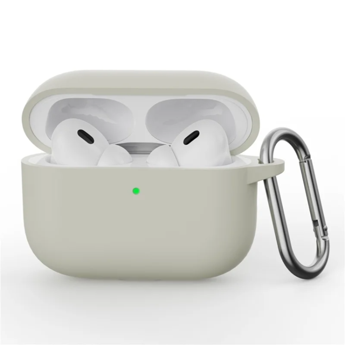 A-One Brand - Airpods Pro 3 Skal Silikon med Karbinhake - Antique Vit