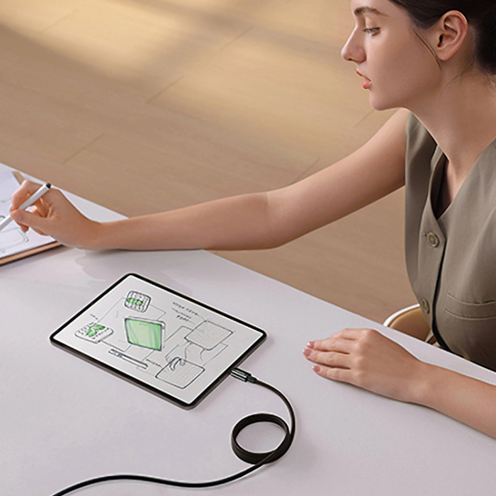 Ugreen - Baseus USB-C/USB-C 100W 1m Kabel Tungsten Gold Magnetic Svart