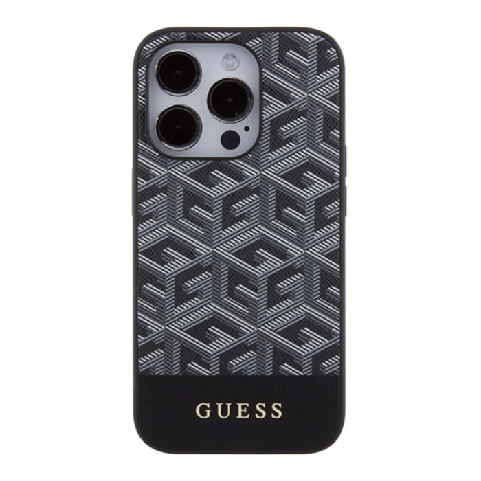 Guess - Guess iPhone 15 Pro Mobilskal Magsafe GCube Stripes - Svart