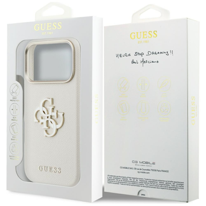 Guess - Guess Mobilskal iPhone 17 Pro FW Resin Logo - Beige