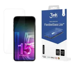 3MK - 3MK iPhone 15 Hybrid Okrossbart Glas FlexibleGlass Lite