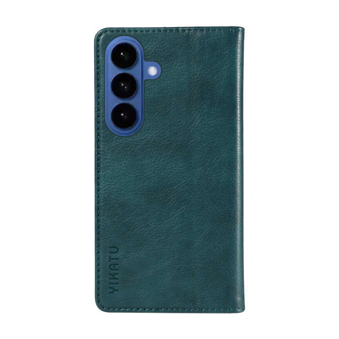 YIKATU - YIKATU Galaxy S26/S26 Pro Plånboksfodral Litchi Läder - Blå