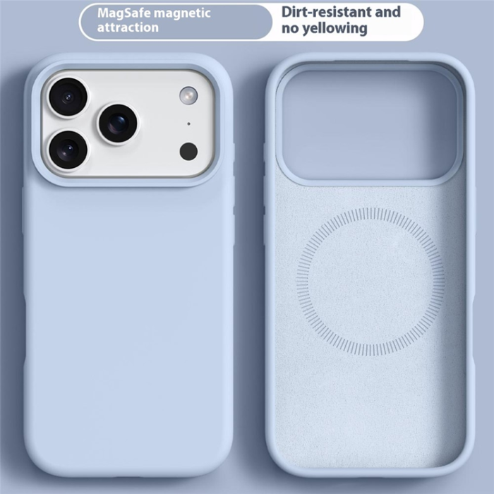 A-One Brand - iPhone 17 Pro Mobilskal MagSafe Liquid Silikon+PC - Babyblå