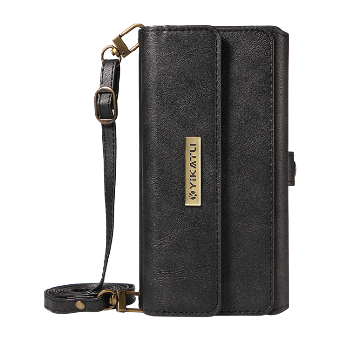 YIKATU - YIKATU Galaxy S25 Ultra Plånboksfodral Zipper Läder - Svart