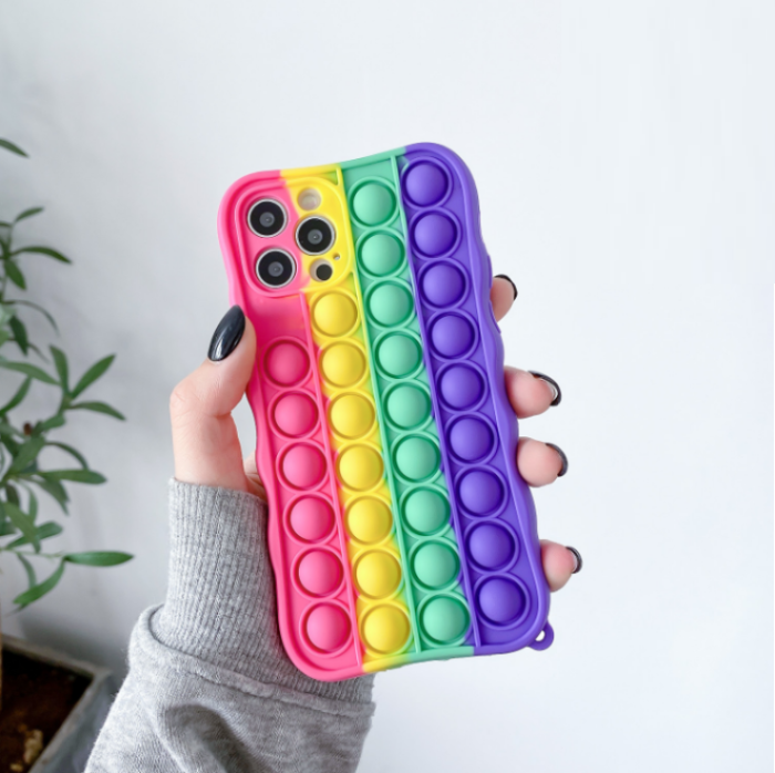 UTGATT1 - Pop it Fidget Skal iPhone 7/8/SE 2020 - Multicolor