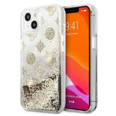 Guess - Guess iPhone 13 mini Skal Peony Liquid Glitter - Guld