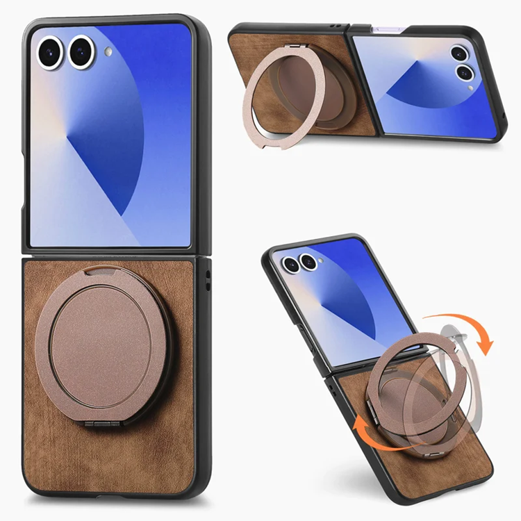 Galaxy Z Flip7 Mobilskal Magsafe Roterande Kickstand - Brun | 2353 | AlltMobil