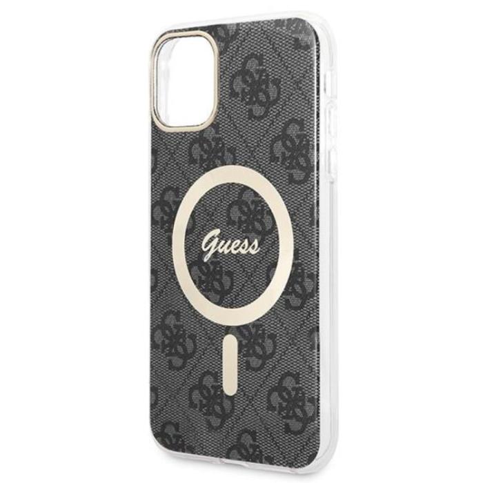 Guess - Guess iPhone 11 Magsafe Skal Print + Trådlös Laddare - Svart