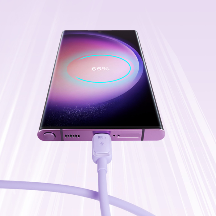 Joyroom - Joyroom USB-C till USB-C kabel 100W 1.2m - Lila