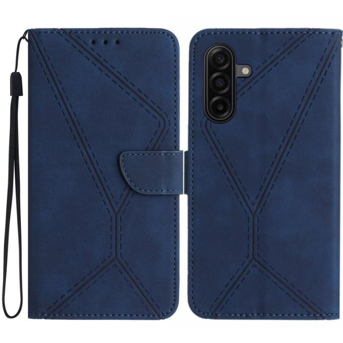 OEM - Mobilskal till Samsung Galaxy S26 Touch Lines Imprinted KonstLäder - Blå