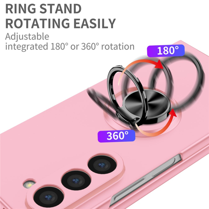 A-One Brand - Galaxy Z Fold7 5G Mobilskal Rotatable Ring Kickstand - Rosa