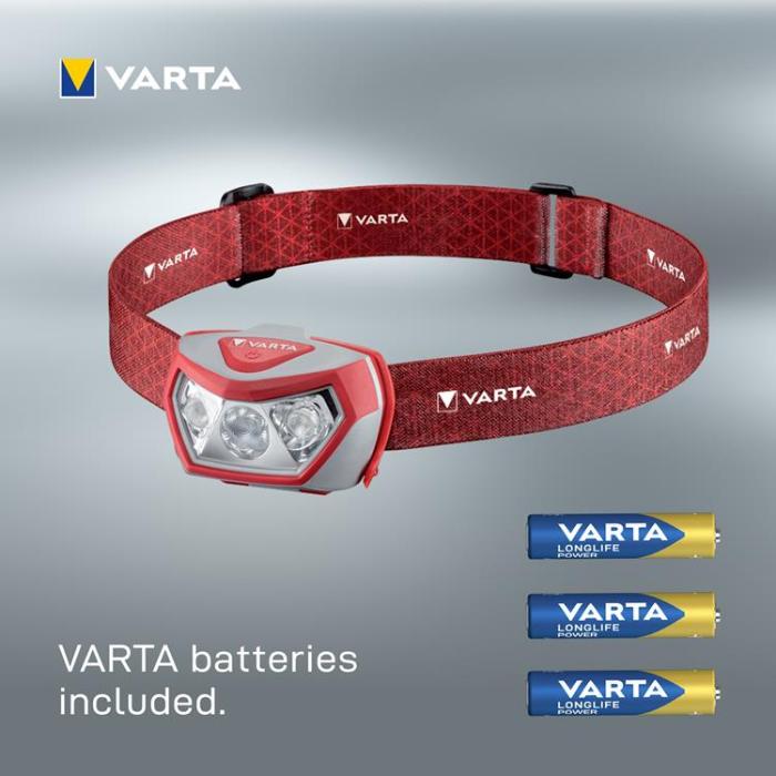 VARTA - Varta Pannlampa Outdoor Sports H20 Pro - Röd