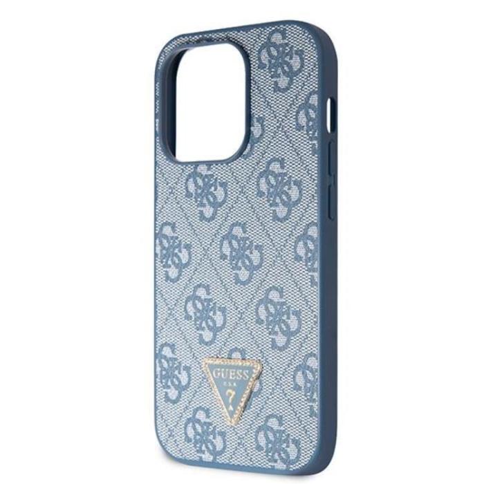 Guess - Guess iPhone 14 Pro Mobilskal Crossbody Metall Logo - Blå