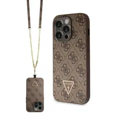 Guess - Guess Mobilskal till iPhone 14 Pro Crossbody Metall Logo - Brun