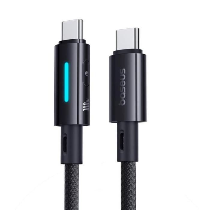 BASEUS - Baseus Lit USB-C - USB-C Kabel 2 m 100W Cosmic - Svart