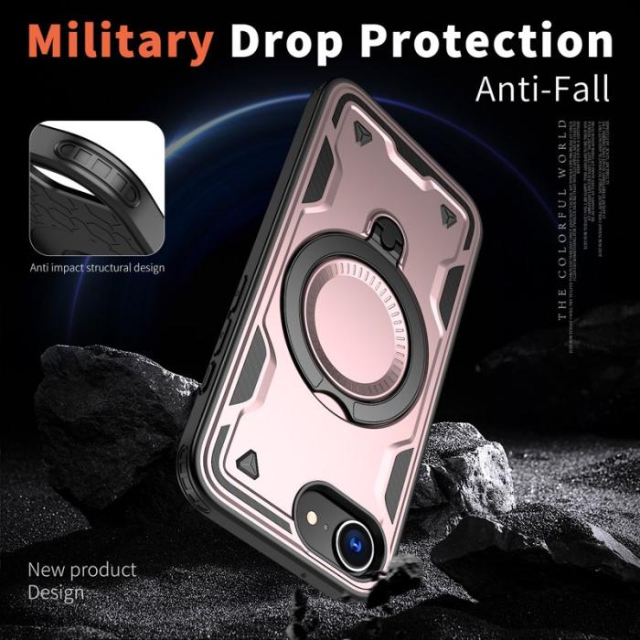 N/A - Mobilskal till iPhone 16e Plast MagSafe Militärskydd - Roséguld