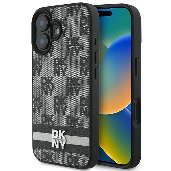 DKNY iPhone 16 Mobilskal Checkered Pattern Printed Stripes - Svart | 2353 | AlltMobil