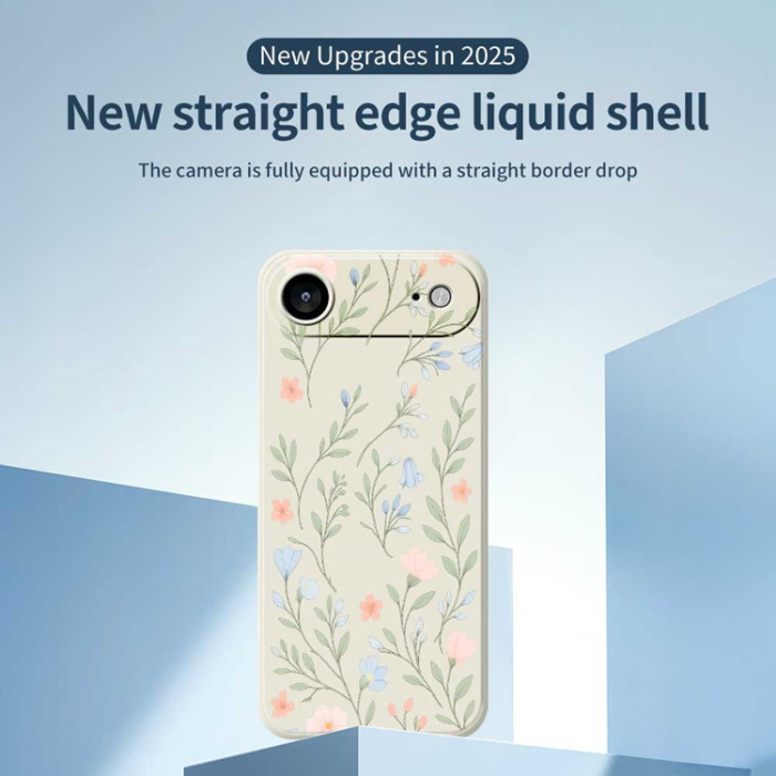 A-One Brand - iPhone Air Mobilskal Pink Blue Flowers Pattern TPU - Lila