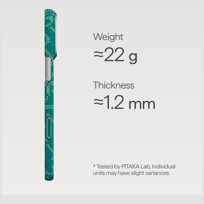 PITAKA - PITAKA Mobilskal För iPhone 17 Pro Max MagSafe Ultra-Slim Monogram- Guld Grön