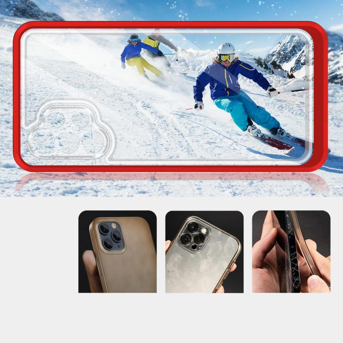 OEM - Galaxy A32 5G Skal Clear 3in1 - Röd