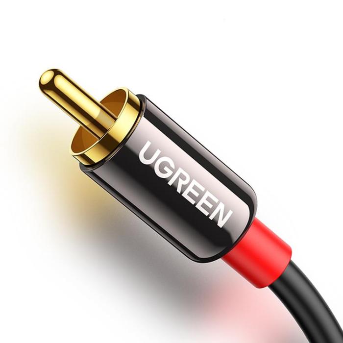 Ugreen - Ugreen 2 RCA Till Audio Kabel 3.5mm Mini Jack 1.5m - Svart
