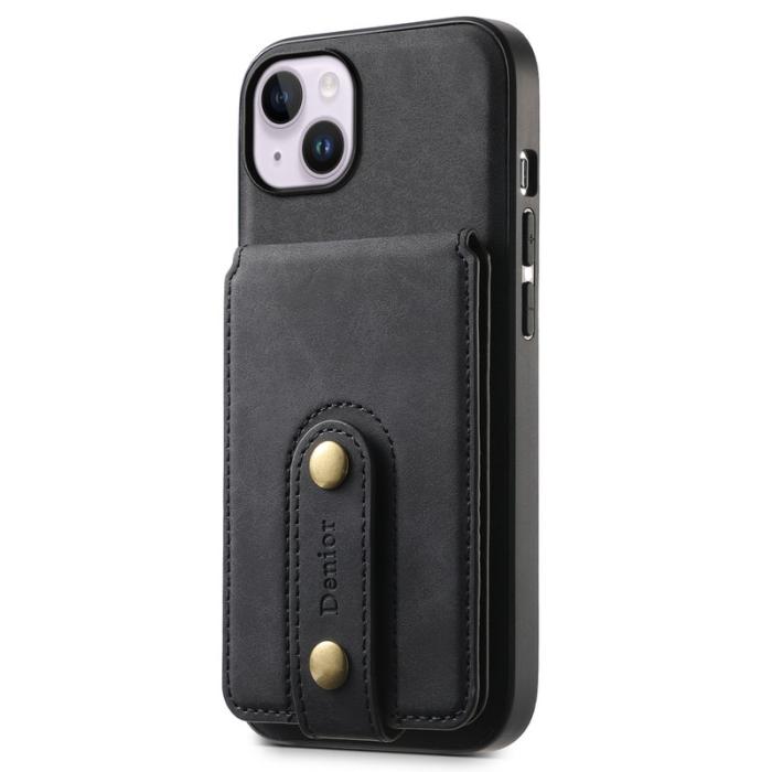 DENIOR - DENIOR D14 Mobilskal till iPhone 14 Plus Läder + TPU + PC Svart