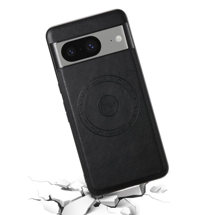 DENIOR - DENIOR Google Pixel 8 Fodral Magnetiskt Konstläder PC+TPU - Svart
