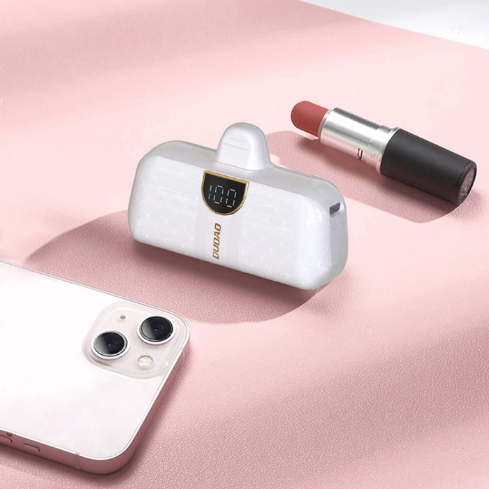 Dudao - Dudao Mini Powerbank 5000mAh med Lightning kontakt - Vit