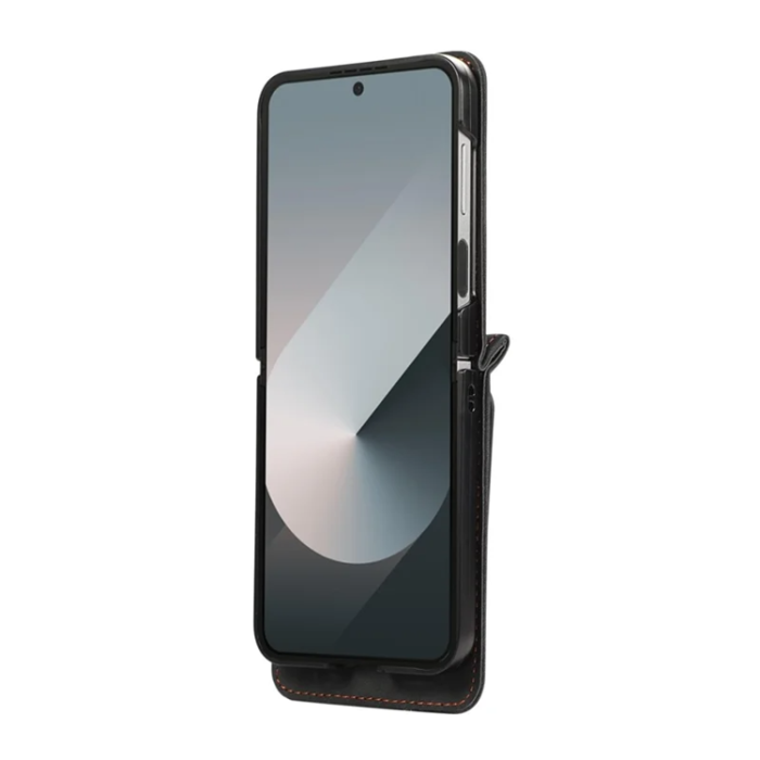 A-One Brand - Galaxy Z Flip7 Plånboksfodral Kickstand med Axelrem - Svart