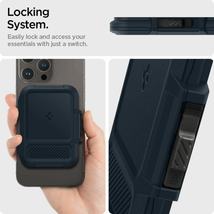 Spigen - Spigen Universal Magsafe Korthållare Lock Fit - Metal Slate