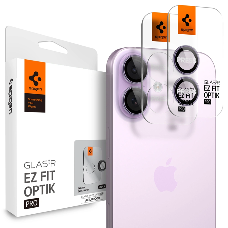 [2-pack] Spigen iPhone 17 Härdat Glas Kameraskydd EZ Fit - Lila | 5468 | AlltMobil