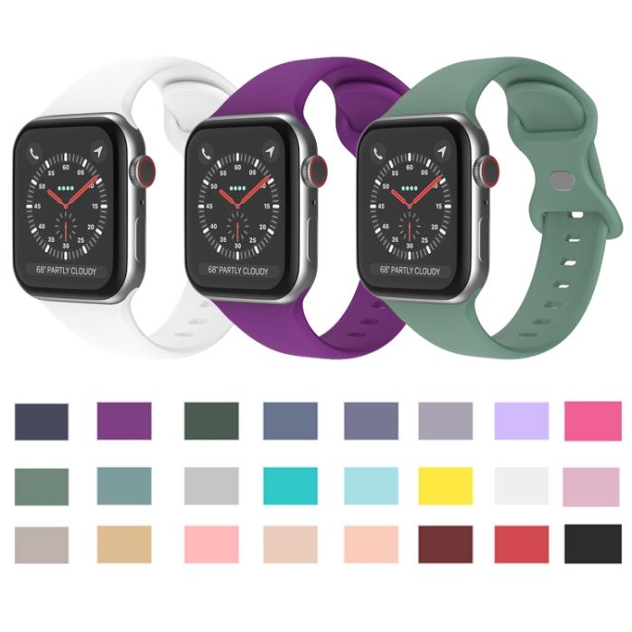 OEM - Apple Watch 7 45mm Armband Silikon - Furugrön