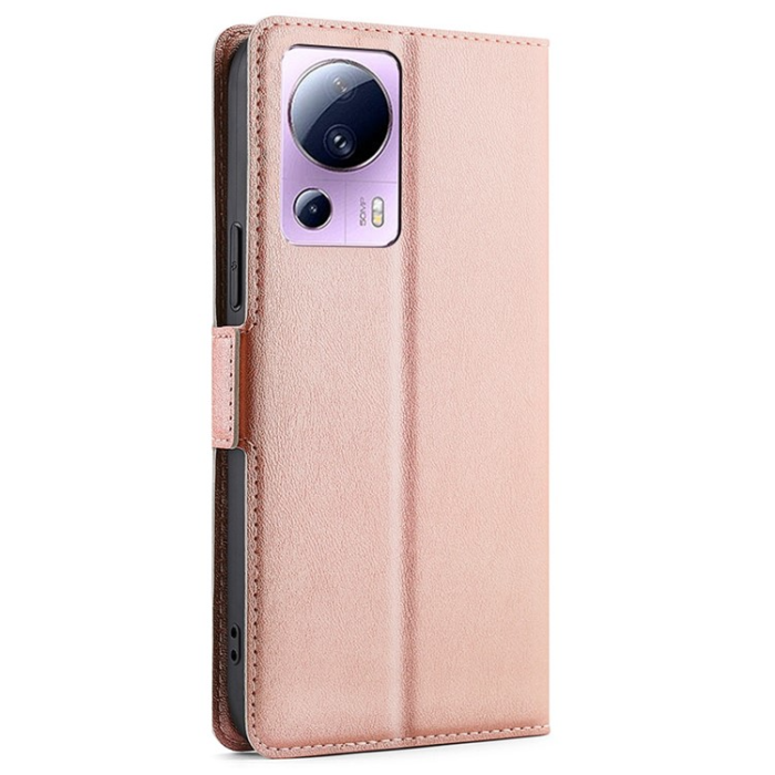 OEM - Xiaomi 13 Lite Plånboksfodral Dual Magnetic Clasp - Rosa Guld