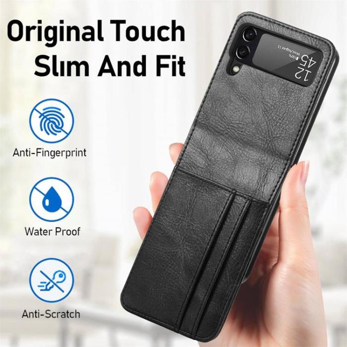A-One Brand - Galaxy Z Flip 4 Plånboksfodral Portable Folding - Svart