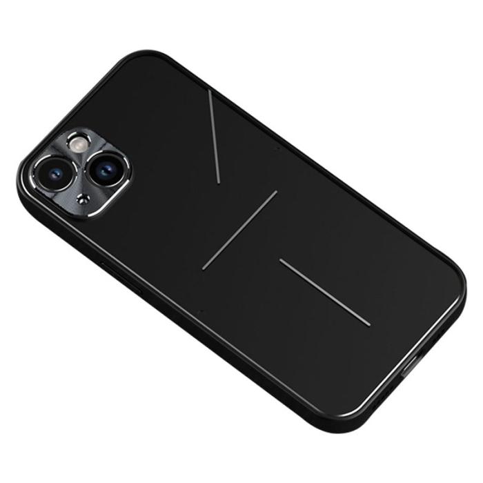 R-JUST - R-JUST RJ-52 Ultra Slim Mobilskal i Aluminium + TPU för iPhone 14 Plus - Svart