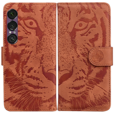 OEM - Sony Xperia 1 VII Plånboksfodral Tiger Print - Marrón