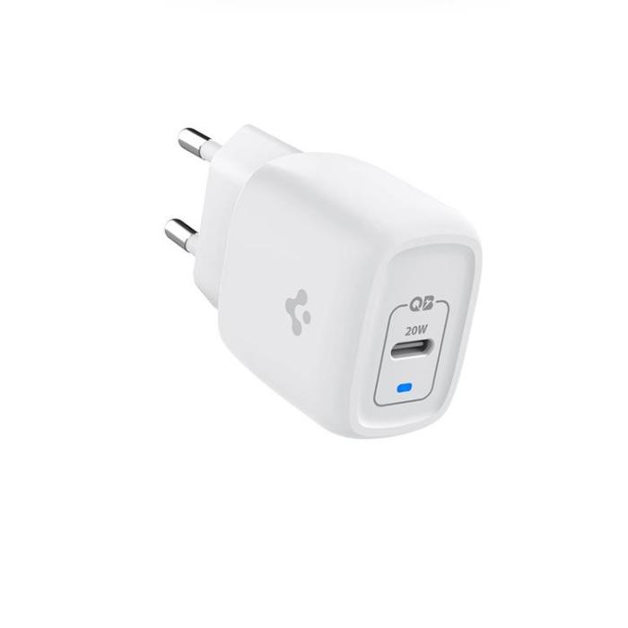 UTGATT - Spigen Väggladdare Med USB-C Till Lightning Kabel - Vit
