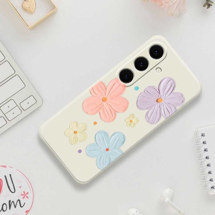 OEM - Mobilskal för Samsung Galaxy S26 Plus Blommönster TPU - Beige