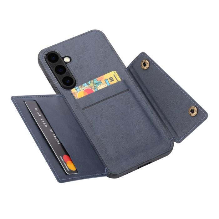OEM - Mobilfodral för Samsung Galaxy S26 Plus Kickstand med kortfack - Blå