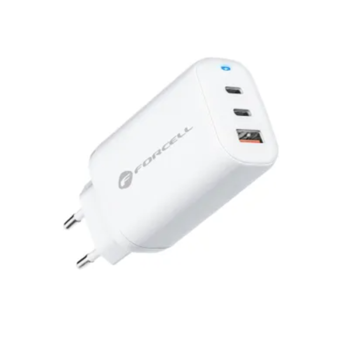 Forcell - Forcell Väggladdare 2x USB-C/USB-A 65W - Vit