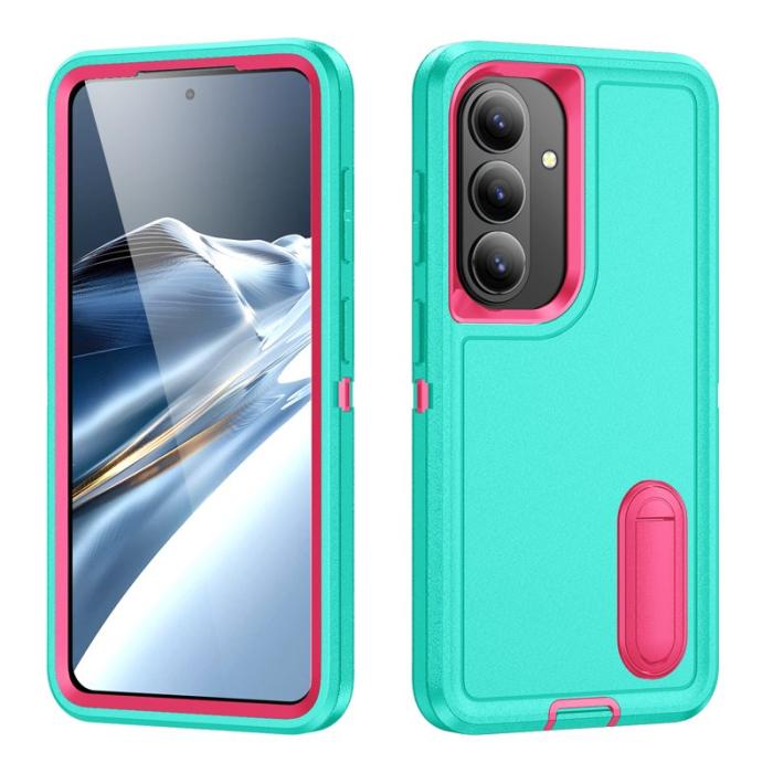OEM - Mobilskal för Samsung Galaxy S26 PC + Silikon Anti-Drop Kickstand - Cyan