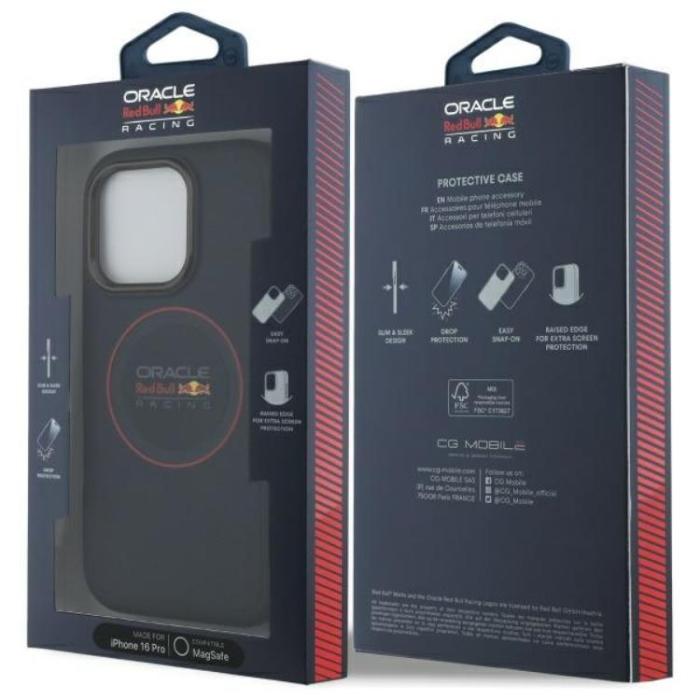 Red Bull - Red Bull iPhone 16 Pro Mobilskal MagSafe Läder Red Ring - Navy