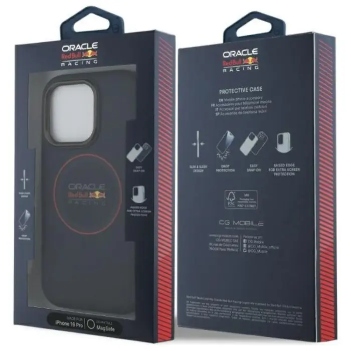 Red Bull - Red Bull iPhone 16 Pro Mobilskal MagSafe Läder Red Ring - Navy