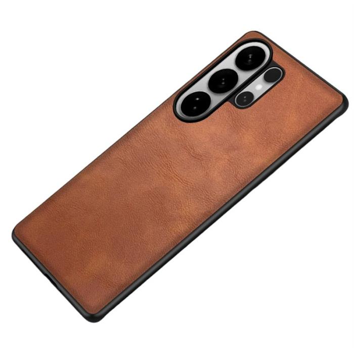 OEM - Mobilskal för Samsung Galaxy S26 Ultra Retro Konstläder PC + TPU - Brun