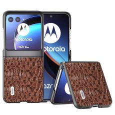 ABEEL - ABEEL Mobilskal till Motorola Razr 40 Ultra 5G i &auml;kta l&auml;der - Brun