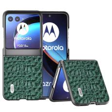 ABEEL - ABEEL Mobilskal till Motorola Razr 40 Ultra 5G i &Auml;kta L&auml;der - Gr&ouml;n