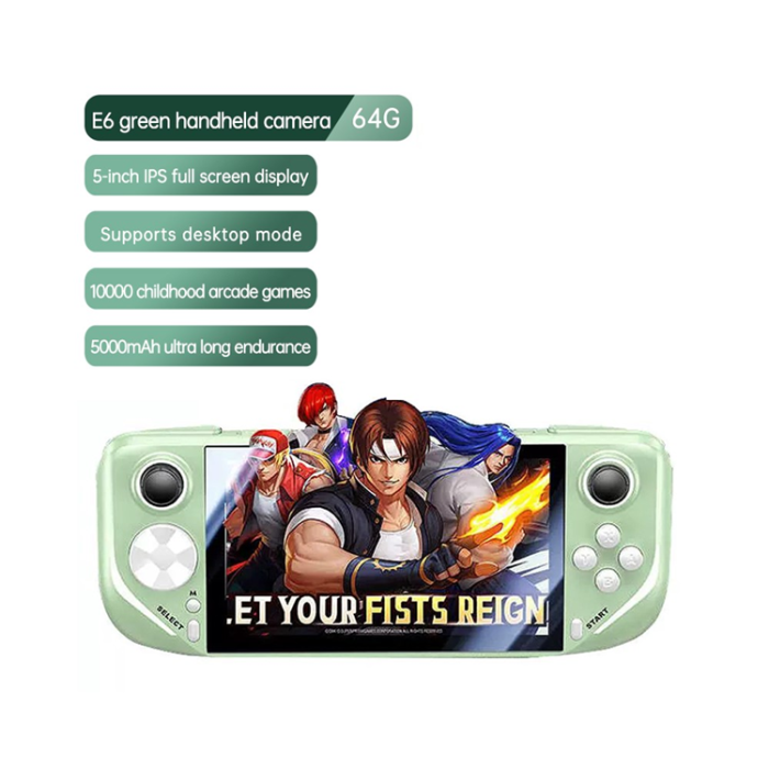OEM - Handhållen Spelkonsol med 5-tums Skärm och Android med 64 GB-kort - Grön